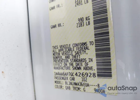 2016 Nissan Maxima 3.5 Platinum из США, поврежденный, VIN 1N4AA6AP7GC426928